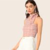 One Shoulder Bow Knot Tie Neck Sexy Tank Top - Image 2