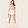 One Shoulder Bow Knot Tie Neck Sexy Tank Top - Image 5