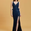 Prom Sexy Split Peplum Lace Sequin Floor Length Formal Evening Dresses