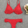 Ruffle Solid Bathing Suit Push Up Padded Swimwear - Image 2