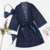 Scallop Floral Lace Coat Sexy Women Underwear Night Gown Sleepwear