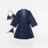 Scallop Floral Lace Coat Sexy Women Underwear Night Gown Sleepwear - Image 3
