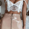 Sexy Crop Top Lace Cami Top Corset Bra Solid Color Lingerie - Image 2