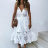 Sexy Long Dress Lace V Neck Straps Slip Dress