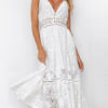 Sexy Long Dress Lace V Neck Straps Slip Dress - Image 5