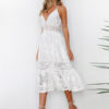 Sexy Long Dress Lace V Neck Straps Slip Dress - Image 6