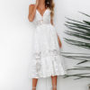 Sexy Long Dress Lace V Neck Straps Slip Dress - Image 9