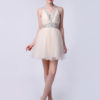 Short Graduation Dress with Beautiful Halter A-line Tulle Ruched