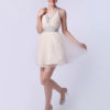 Short Graduation Dress with Beautiful Halter A-line Tulle Ruched - Image 2