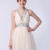 Short Graduation Dress with Beautiful Halter A-line Tulle Ruched - Image 3