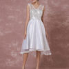 Short High -low Organza Applique Detachable Illusion Homecoming Prom Dress - Image 2