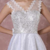 Short High -low Organza Applique Detachable Illusion Homecoming Prom Dress - Image 8