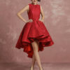 Short Lace Cocktail Pleated A Line High Low Homecoming Prom  Dress