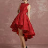 Short Lace Cocktail Pleated A Line High Low Homecoming Prom  Dress - Image 3
