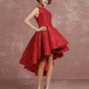Short Lace Cocktail Pleated A Line High Low Homecoming Prom  Dress - Image 6