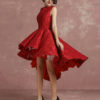 Short Lace Cocktail Pleated A Line High Low Homecoming Prom  Dress - Image 8