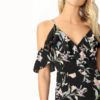Surplice Cold Shoulder Ruffle Floral Mini Elegant Dress - Image 5