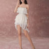 Tiered Strapless A-line High Low Dress - Image 2