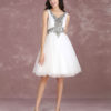 Tulle Lace Applique Beading Homecoming Knee Length Cocktail Prom Dress - Image 2