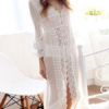 White Chemise Lace Semi-Sheer Embroidered Dress - Image 2