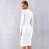 Women Bandage Vestidos Sexy Deep V Bodycon Club Midi Evening Party Dress - Image 3