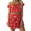 Women Beach Ruffles Sexy Short Warp Dresses