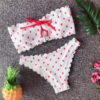 Women Dot Swimsuit Push Up Bandeaukini Padded Bra Swimwear - Image 6