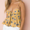 Women Floral Camis Straps Knotted Stretch Top - Image 2
