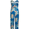 Women Floral Sleeveless Adjustable Straps Straight Leg Jumpsuit - Image 2