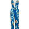 Women Floral Sleeveless Adjustable Straps Straight Leg Jumpsuit - Image 3