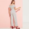 Women High Waist Wide  Heart Print Leg Jumpsuits - Image 3