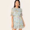 Women Round Neck A Line Fit And Flare Dresses