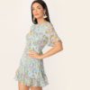 Women Round Neck A Line Fit And Flare Dresses - Image 3