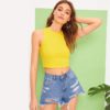 Women Sexy Criss-cross Tie Back Crop Tank Top - Image 2