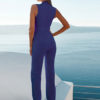 Women Sexy Sheer Sleeveless Straight Leg Jumpsuit - Image 4