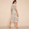 Women V-Neck A Line Fit and Flare Belted Elegant Dresses - Image 3