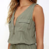 Women's Short Sleeveless Drawstring Straight Leg Playsuit - Image 3