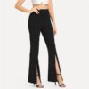 Workwear Elegant Plain Mid Waist Casual Pants