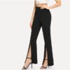 Workwear Elegant Plain Mid Waist Casual Pants - Image 2
