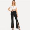 Workwear Elegant Plain Mid Waist Casual Pants - Image 4