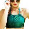 Alluring Halter Neck Self Tie Bikini Set - Image 2