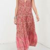 Bohemian Maxi Print Floral Button Sleeveless Dress