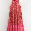 Bohemian Maxi Print Floral Button Sleeveless Dress - Image 4