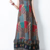Bohemian Women Sleeveless O-Neck Printed Maxi Tank Dress