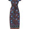 Boho Maxi Dress Short Sleeve V Neck Knotted Floral Dress - Image 5