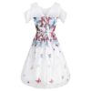 Butterfly Pattern Flared Vintage Dress - Image 2