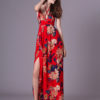 Chiffon Maxi Dress Women Long Dress Lace Up V Neck Floral Print Dress - Image 2