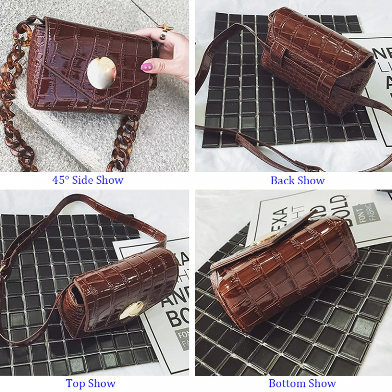 Designer Women Crocodile Leather Waist Bag
