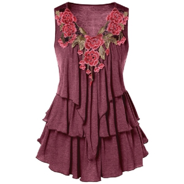 Embroidered Layered Plus Size Tank Top - Image 11