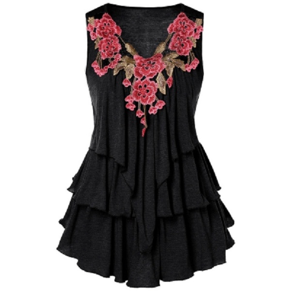 Embroidered Layered Plus Size Tank Top - Image 5